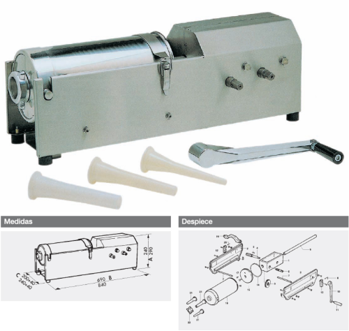 Imagen Embutidora de acero inox 7 y 14 Kilos
